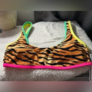 ☀️Vibrant Orange and Black Tiger Stripe Bikini 2pc
